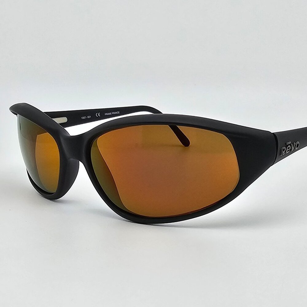 Revo 1007-001 Pro Black Frame Purple Mirror Glass Lens Sunglasses France 57mm